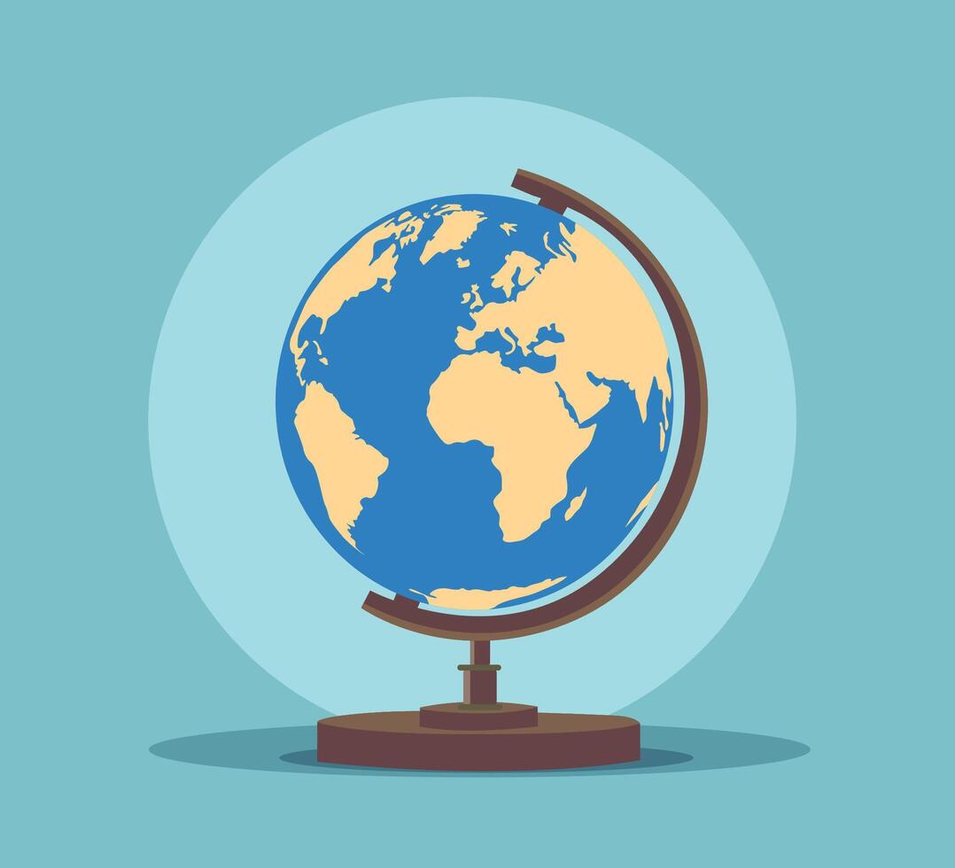 globe flat illustration EPS vector