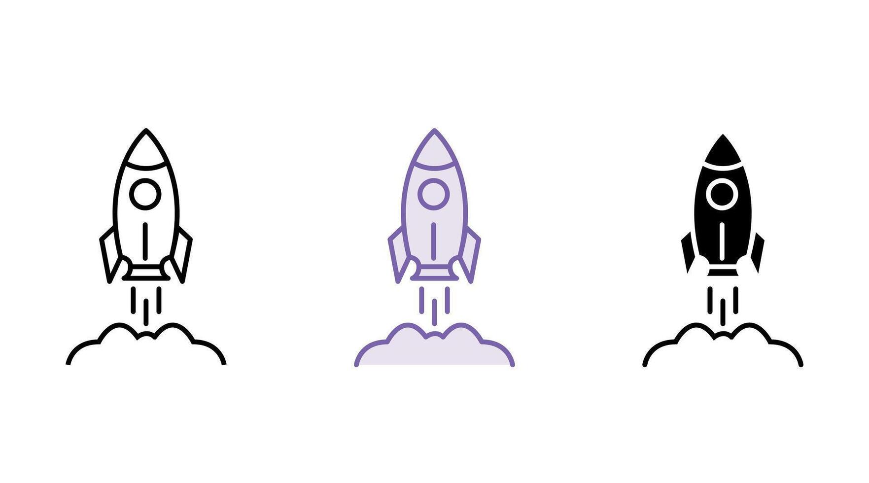 Rocket icon set. Startup icon . Abstract rocket ship symbolizing the startup's launch and growth. simple art-01 vector