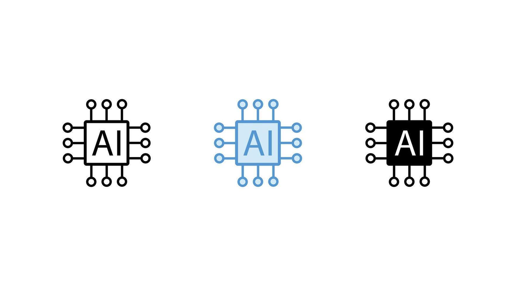simple of a chip looking like artificial intelligence chip vector