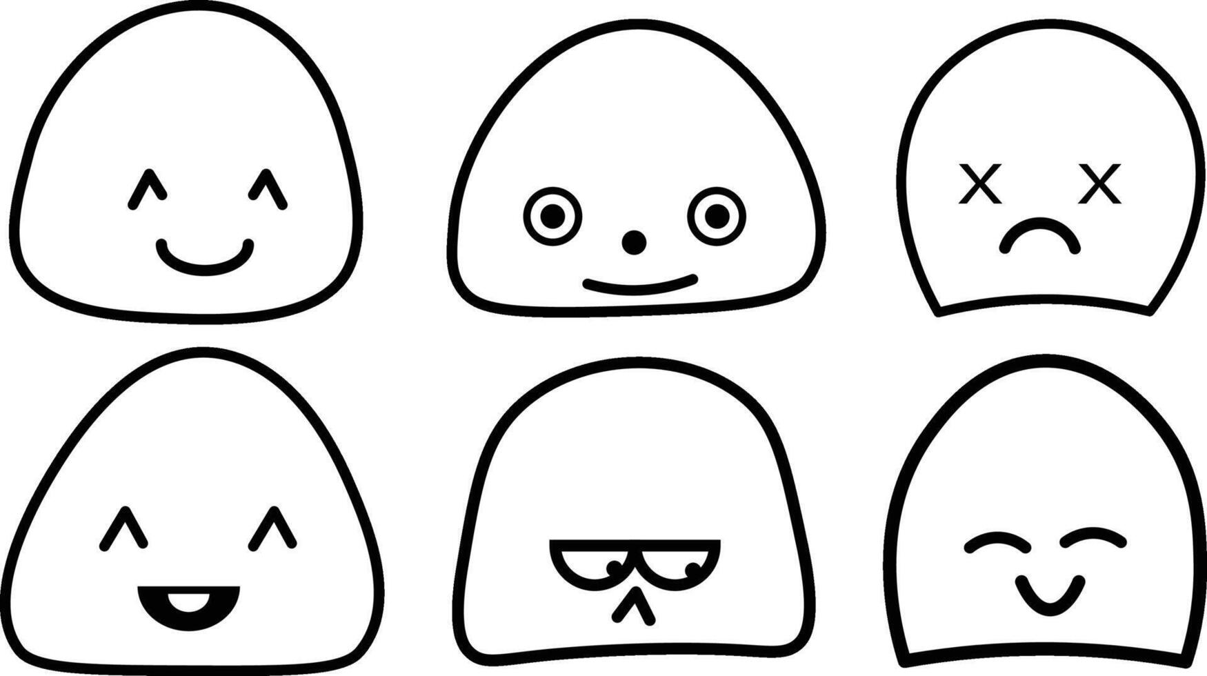 Cute Face Black and White vector