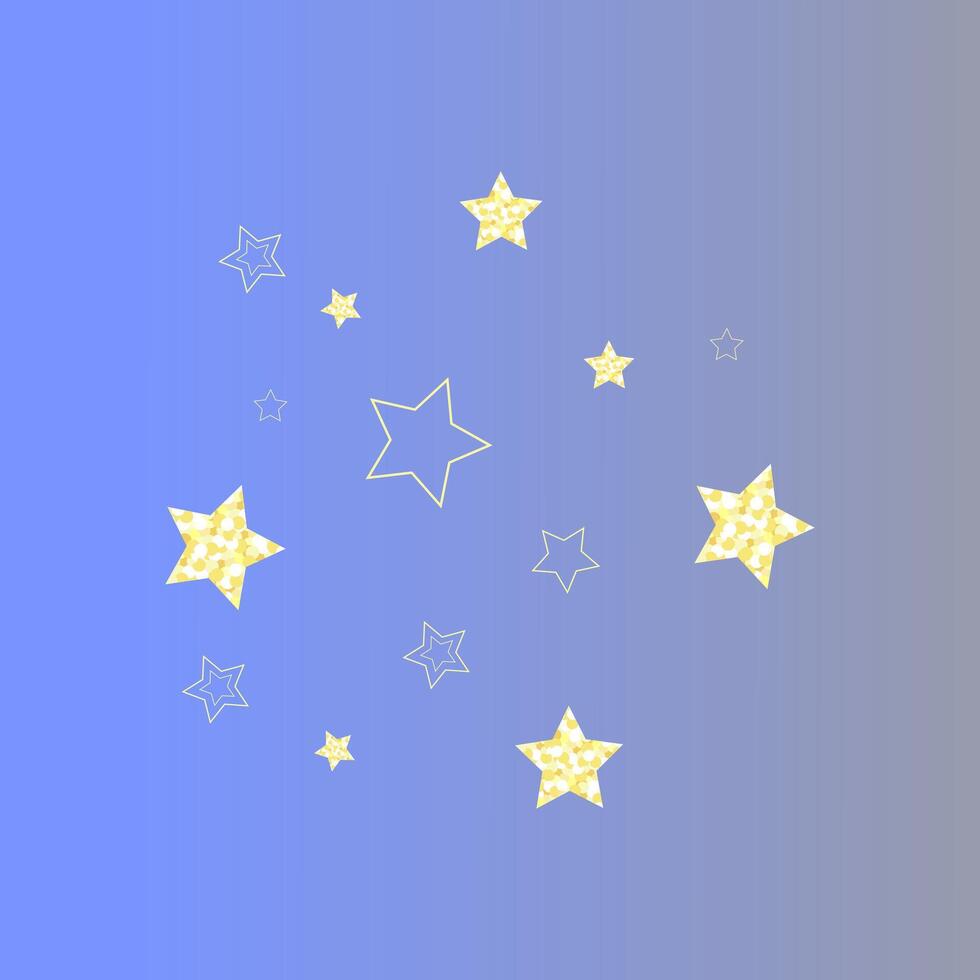 Set of golden shiny stars for design vector