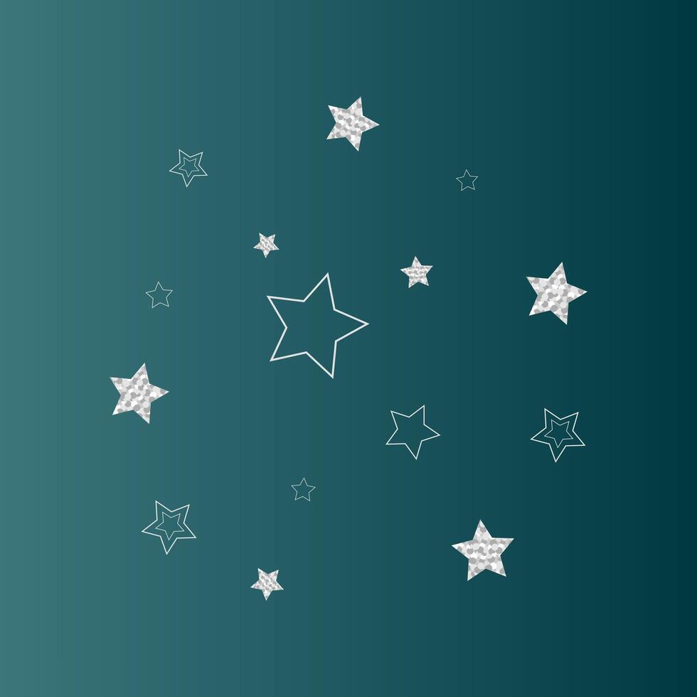 Set of silver shiny stars for design vector
