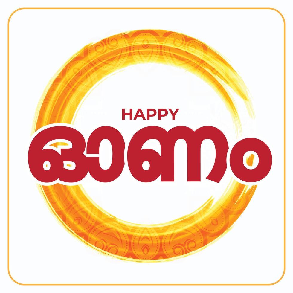 Kerala festival Happy Onam, elegant background, typograhy, Onam written in malayalam language vector