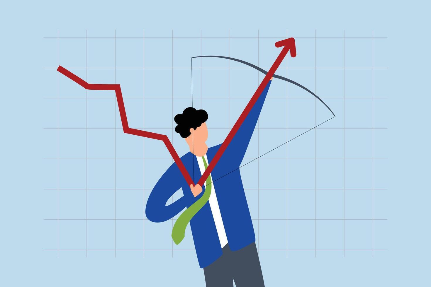 Economic recovery, The businessman in the Federal Reserve decision caused the upward trend of the graph to increase. vector