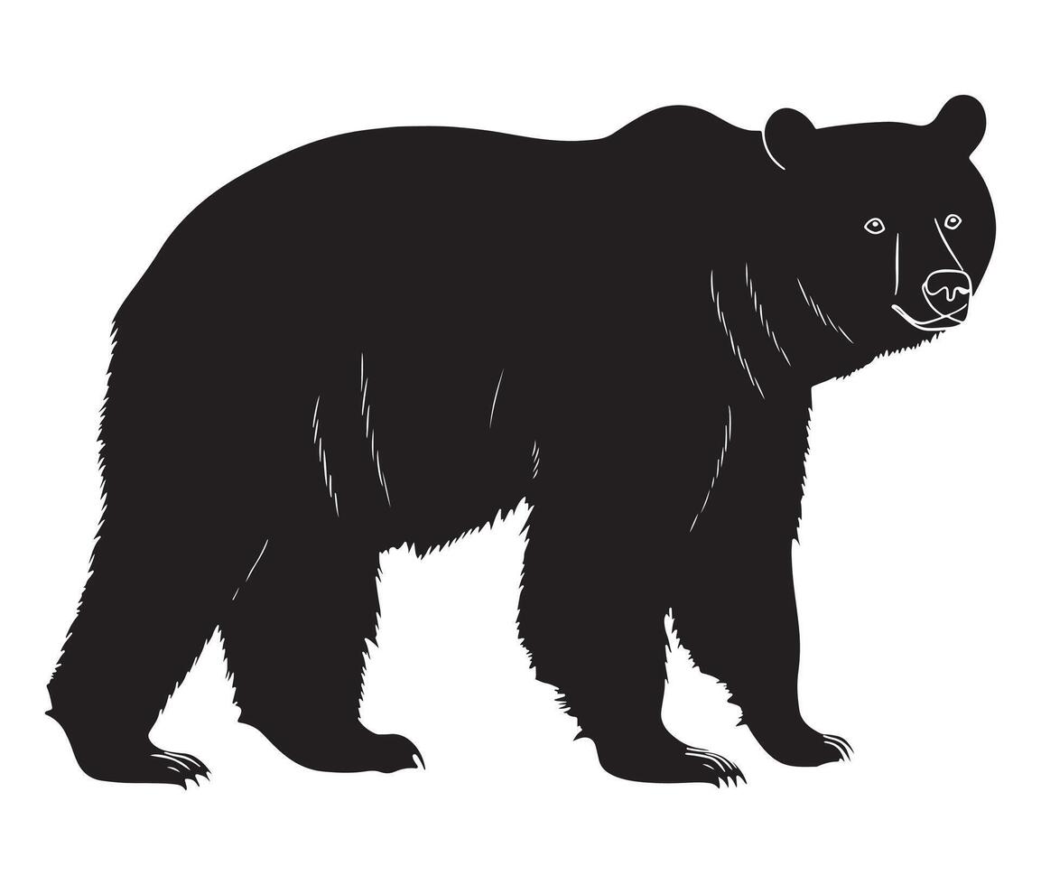 silhouette of bear illustration. polar bear vector