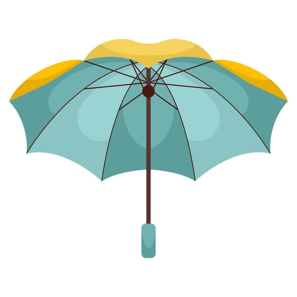 Open blue and yellow umbrella vector