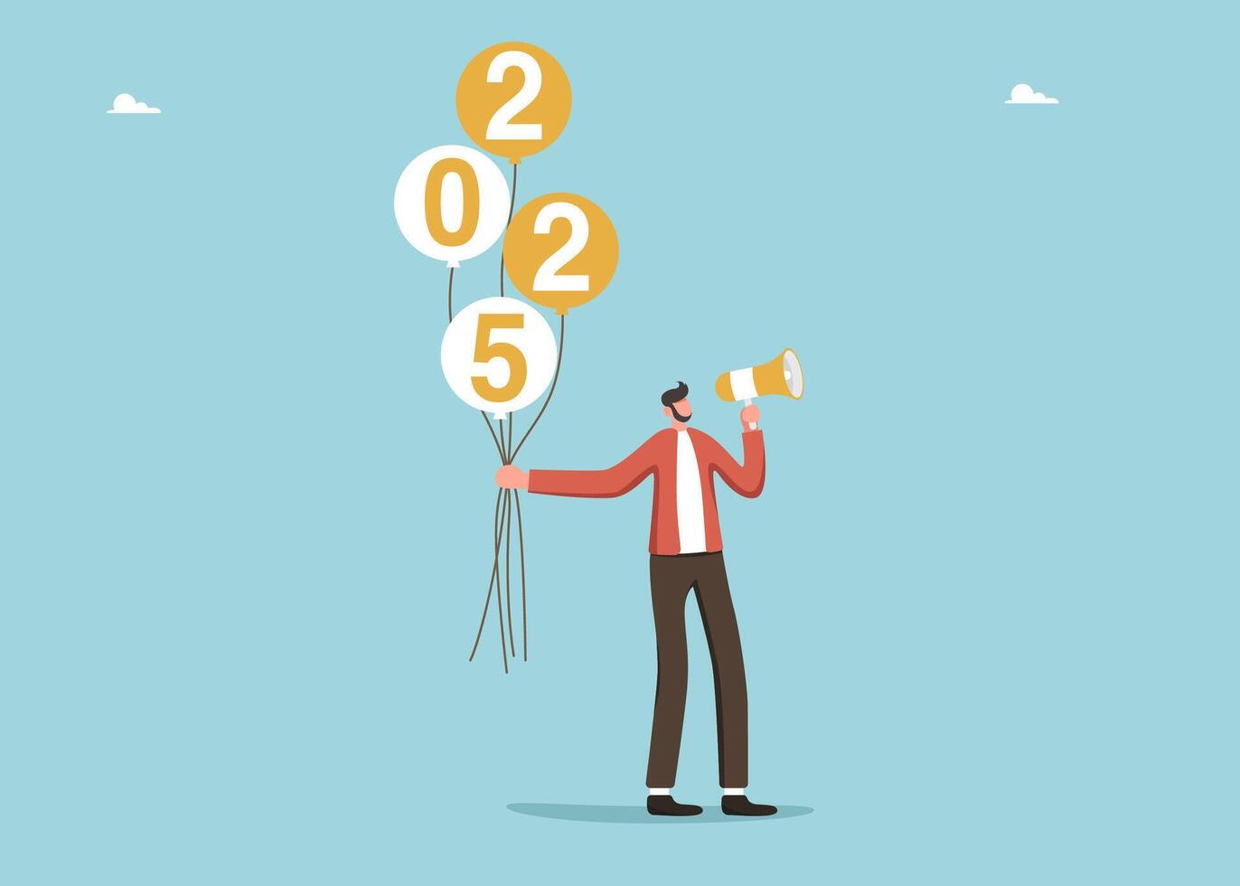 Man with balloons from 2025 vector