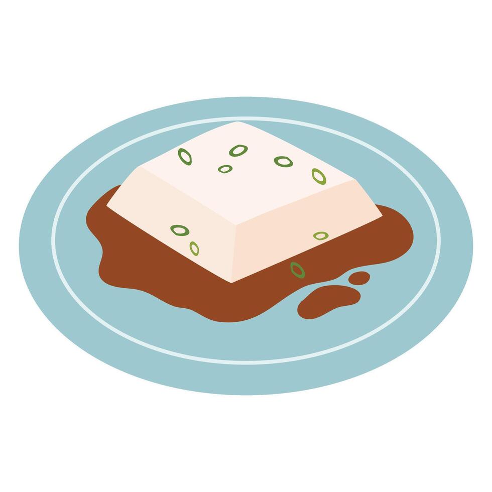 hiyayakko japanese food cold tofu vector