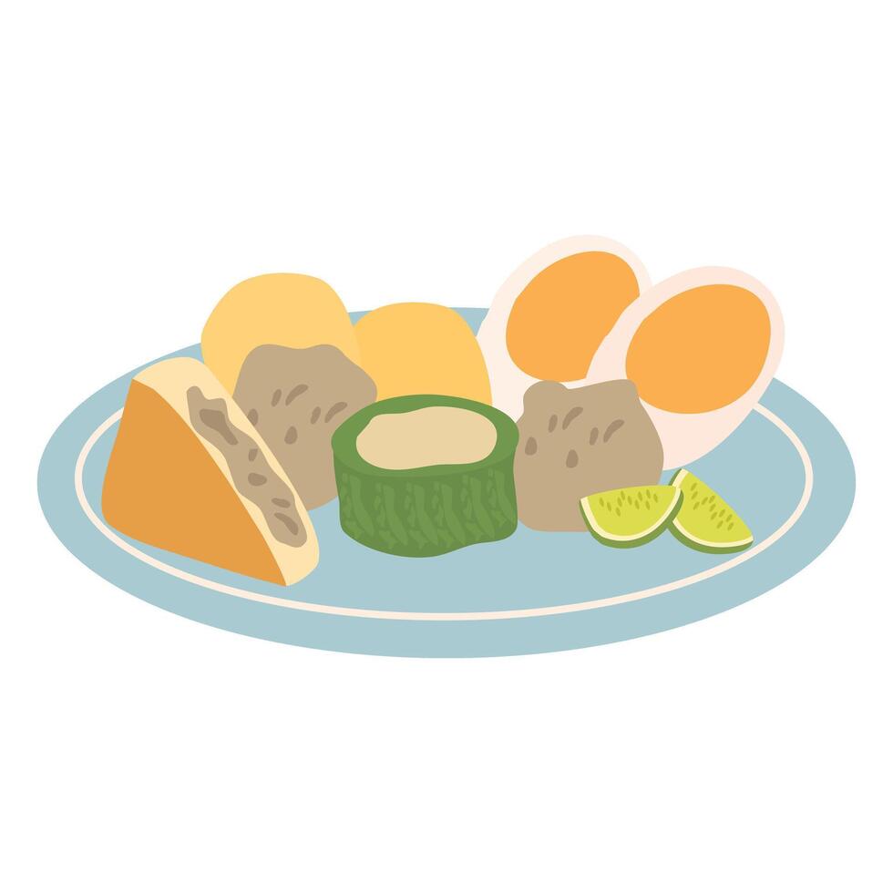 Siomay Baso Tahu Bandung, Steamed Dumpling vector