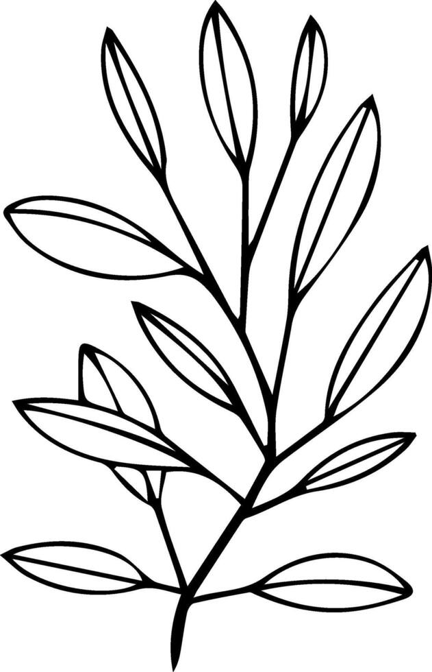 Black Tree leaf outline vector