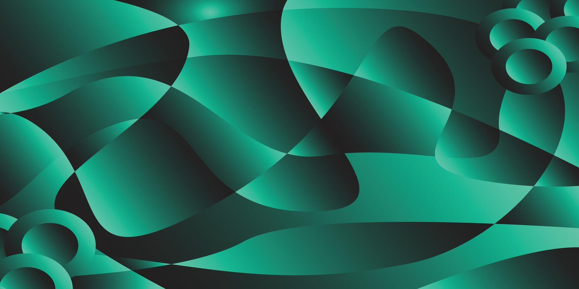 Paper cut abstract background with glowing green gradations vector