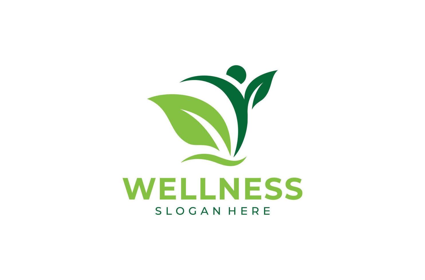 Human Wellness flat Logo Design. Human leaf logo design. Healthy Leaf, Natural Leaf, People Wellness Modern Logo, Health care Logo Design vector