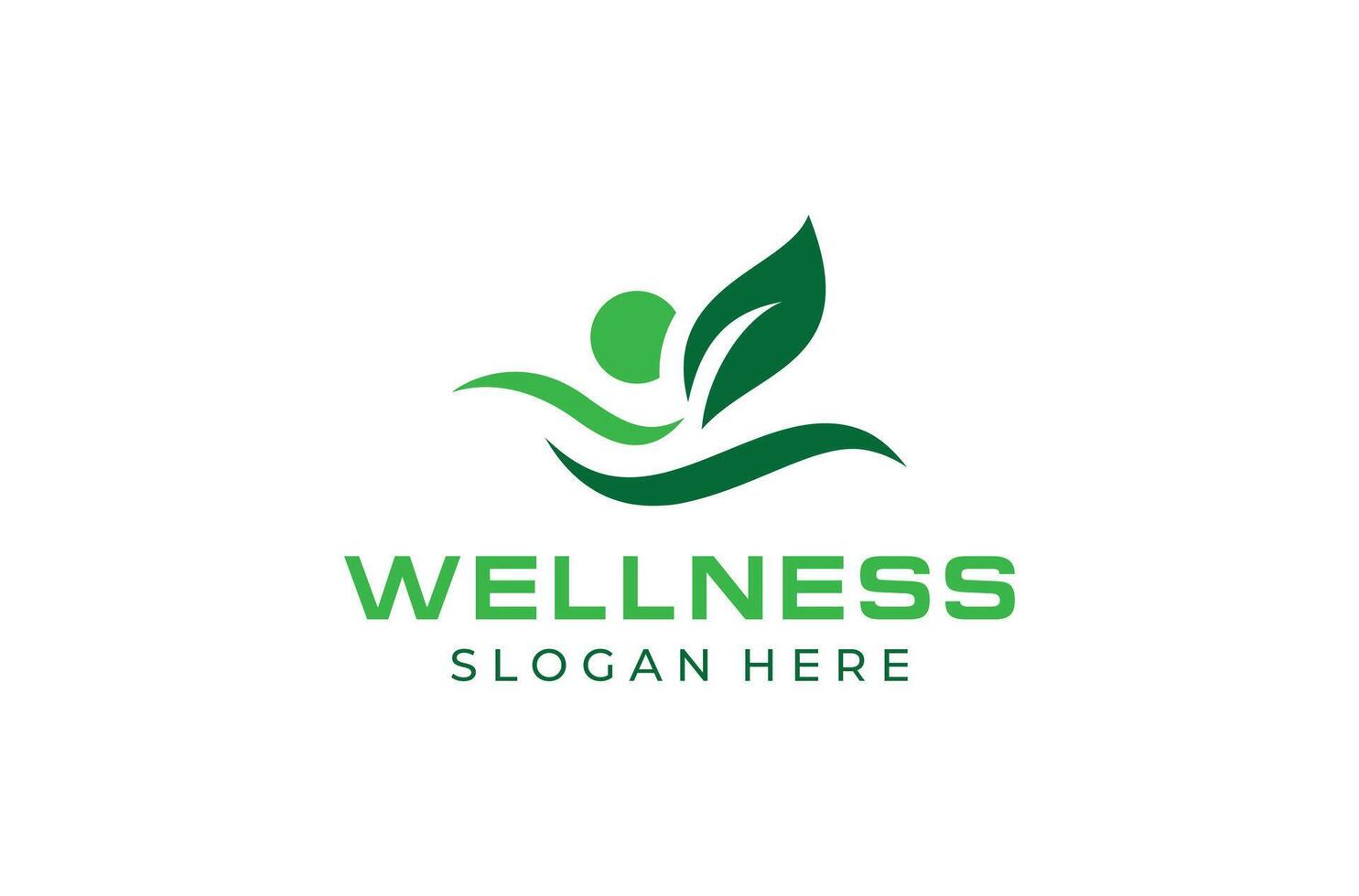 Nature Wellness Logo Design. Human leaf logo design. Healthy Leaf, Natural Leaf, People Wellness Modern Logo Design vector