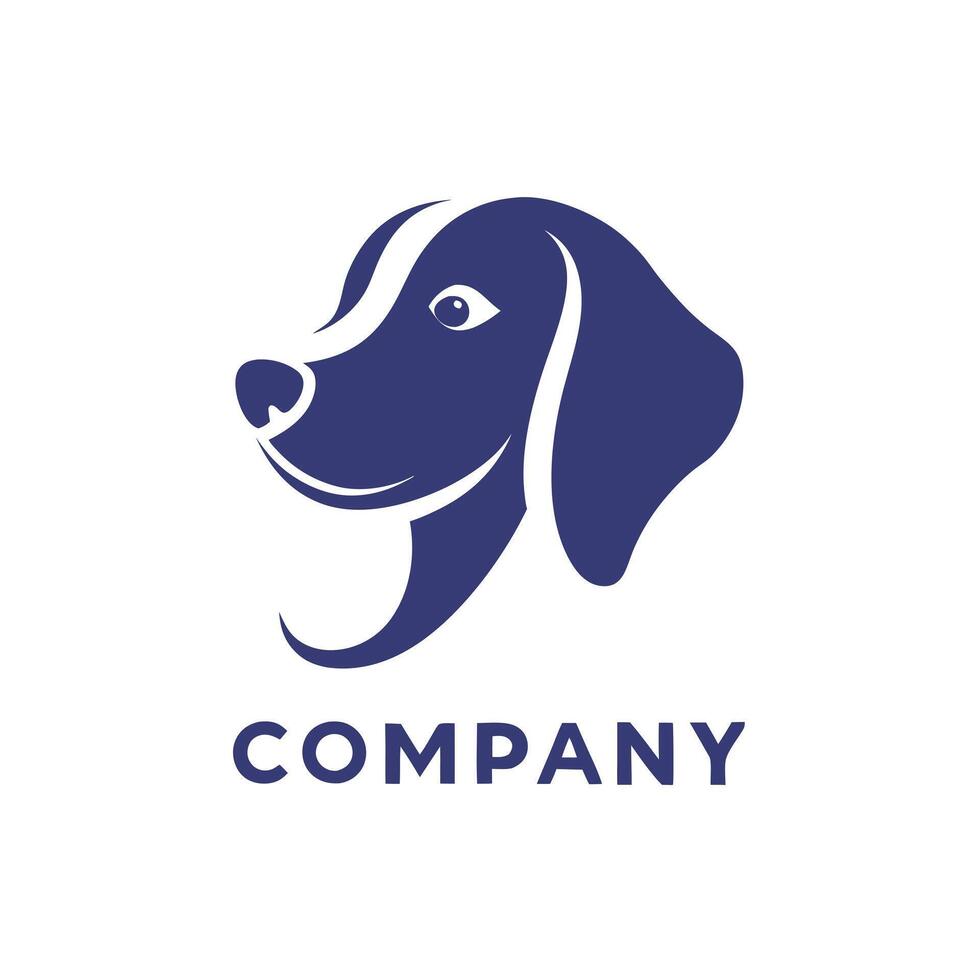 dog logo minimalist blue vector