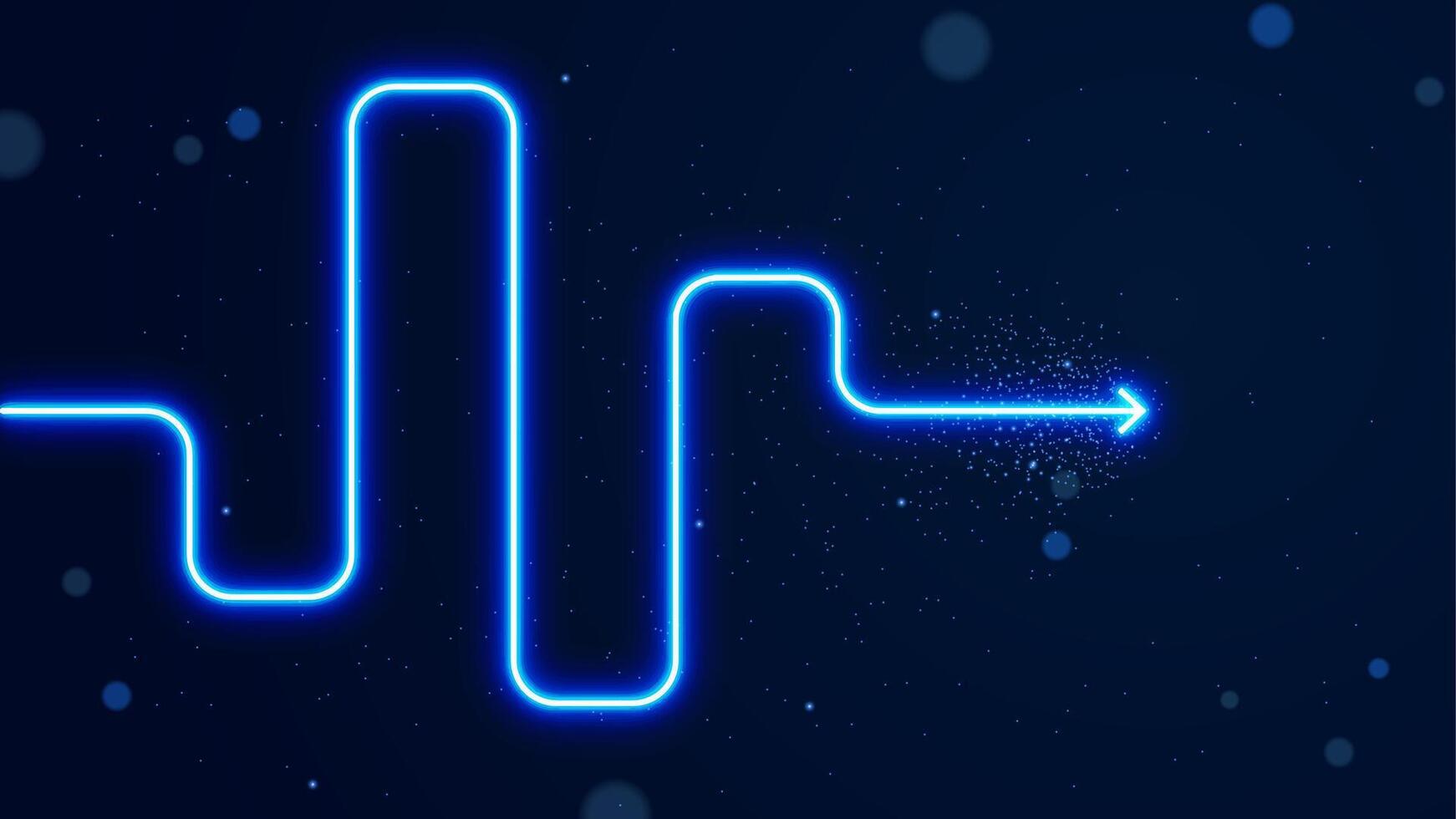 Futuristic arrow with glowing blue light. Concept illustration of the process towards success. Growth and progress in running a business vector