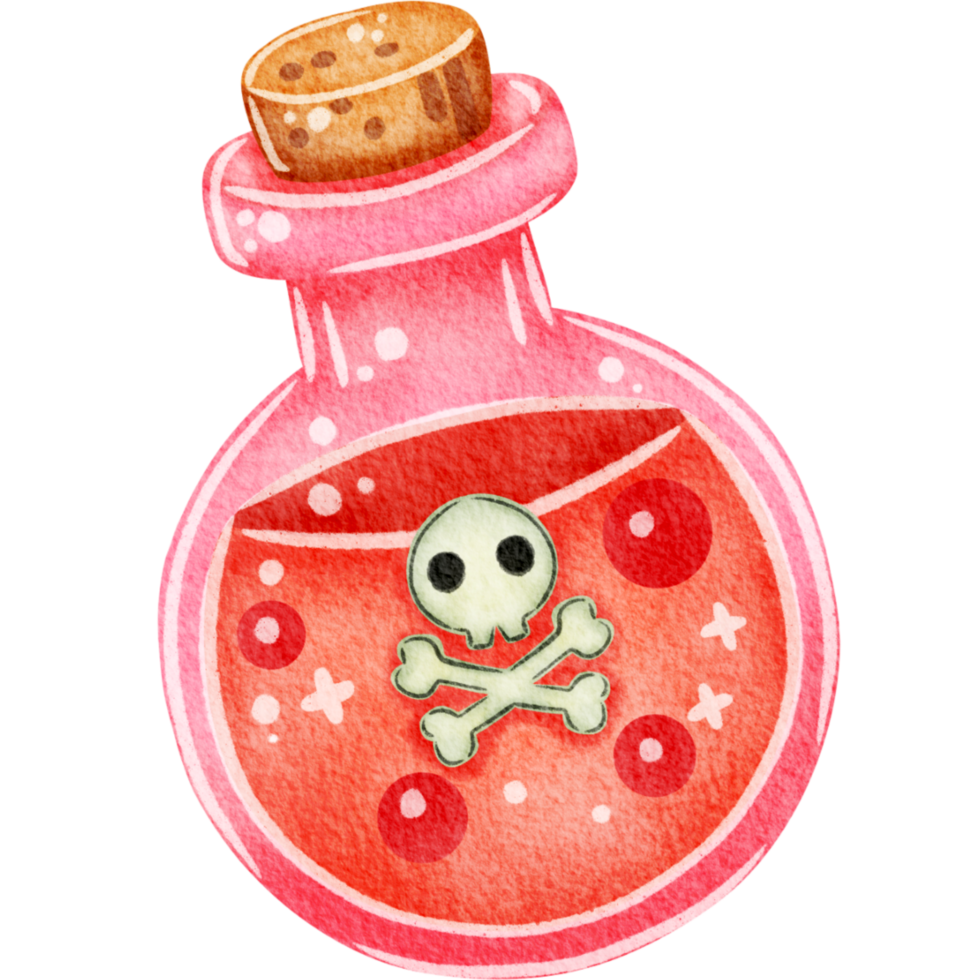 Happy Halloween. trick or treat. red poison elements clip art hand drawing png