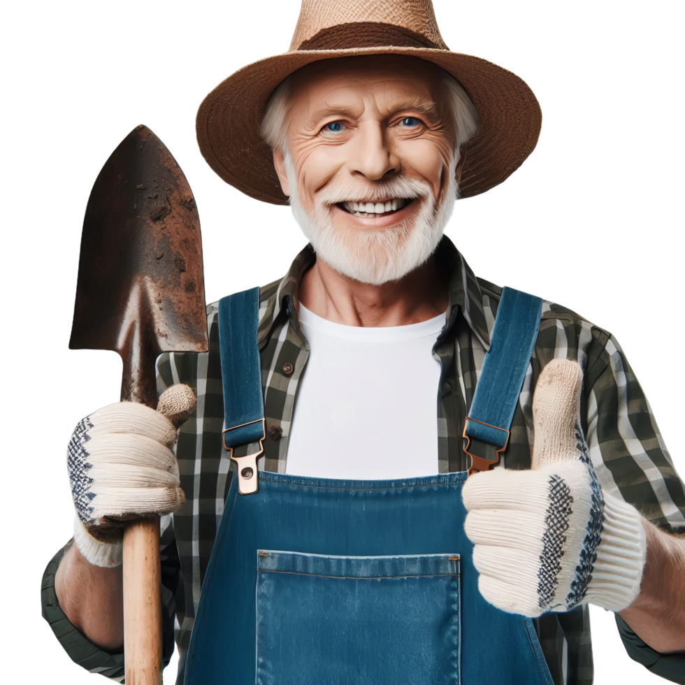 Happy Farmer Giving Thumbs Up in Portrait Rural Success and Positivity transparent background png
