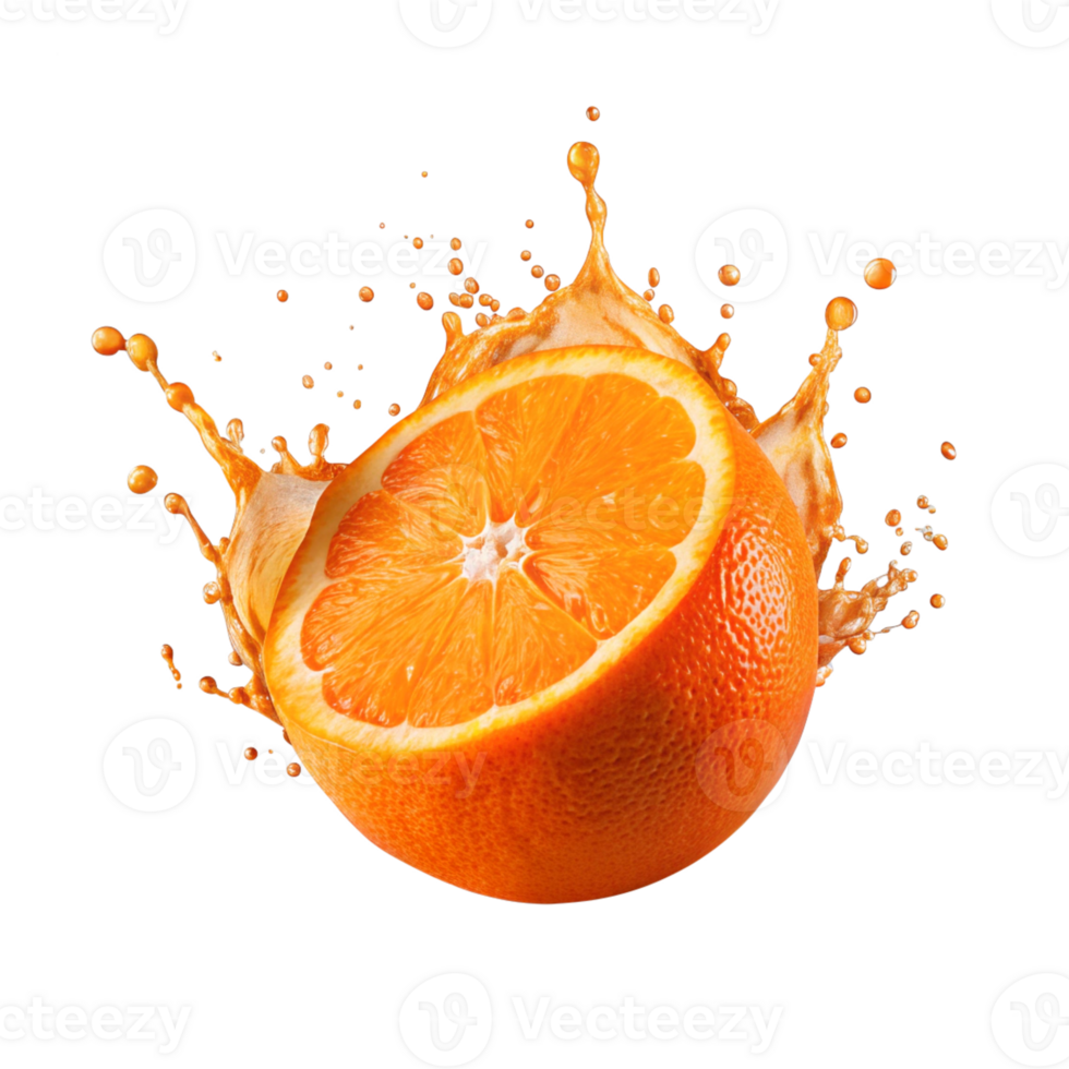 Orange transparent background orange with splash isolated on alpha layer png