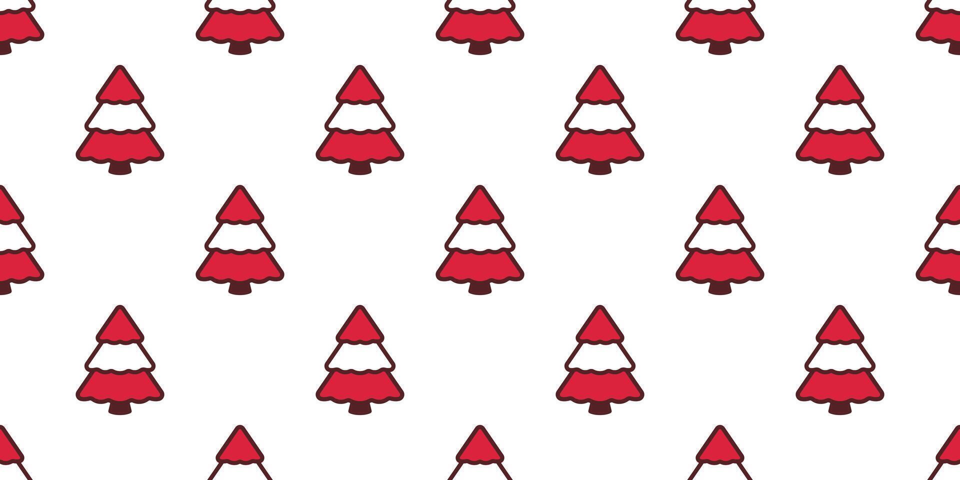 christmas tree seamless pattern Santa Claus cartoon gift wrapping paper tile wallpaper scarf isolated repeat background illustration design vector