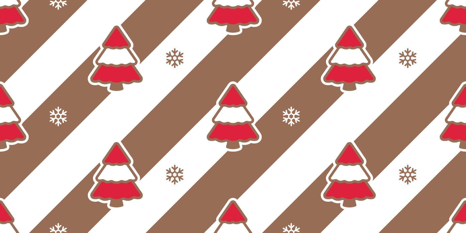 christmas tree seamless pattern snowflake stripe Santa Claus cartoon gift wrapping paper scarf isolated tile wallpaper repeat background illustration design vector