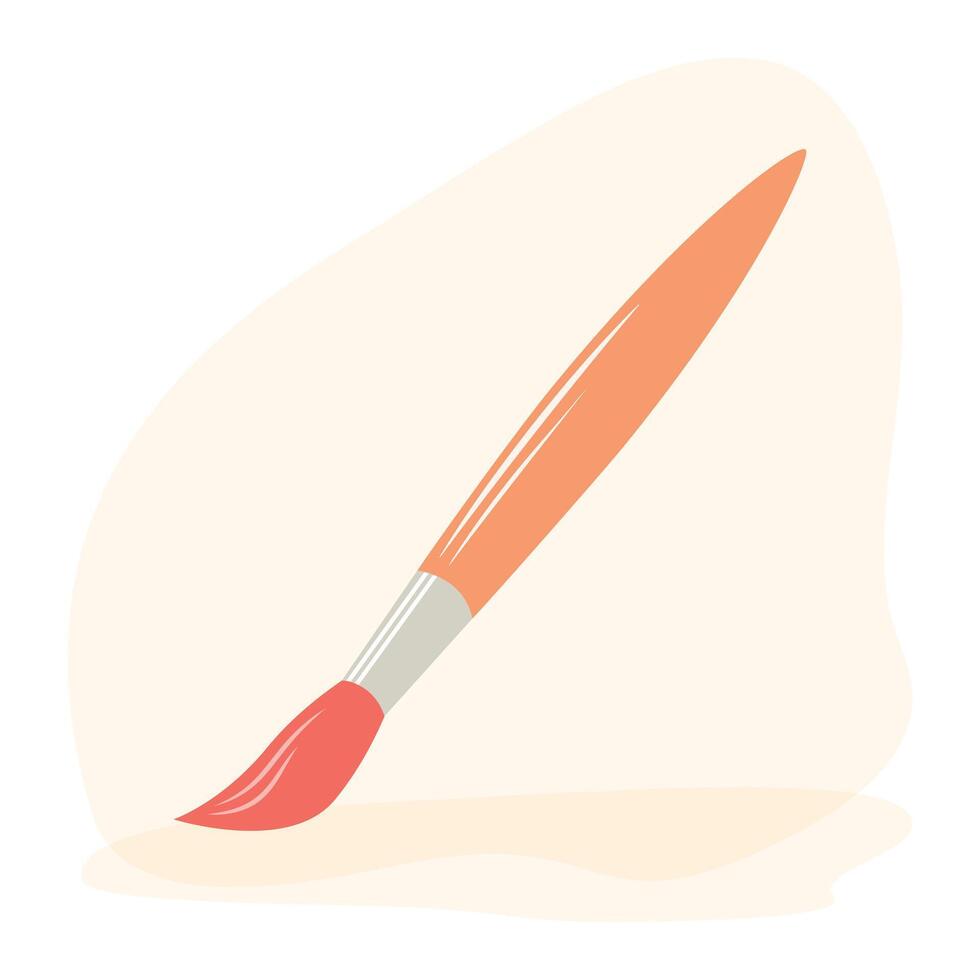 Clip art of hand drawn paint brush on isolated background. Art education design for back to school print, scrapbooking, textile, home and nursery decor, paper craft. vector