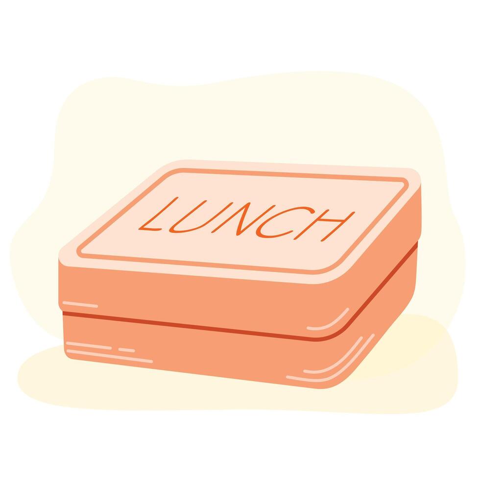 Clip art of hand drawn lunch box. Design for educational prints, scrapbooking, textile, home or office decor, school stationery, paper craft. vector