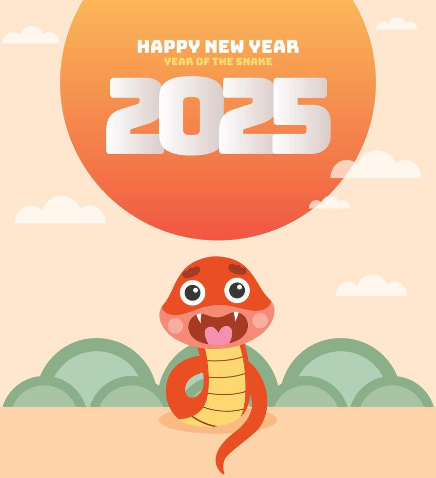 2025 Chinese new year celebration. template of 2025 new year for cover, card and post template vector