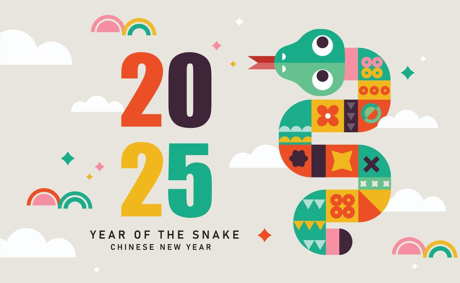 Happy Chinese New Year 2025, year of the snake, banner Notebook cover, brochure design template, postcard, banner. vector