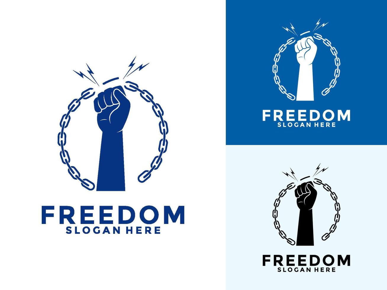 freedom logo design, break the chain logo icon template vector