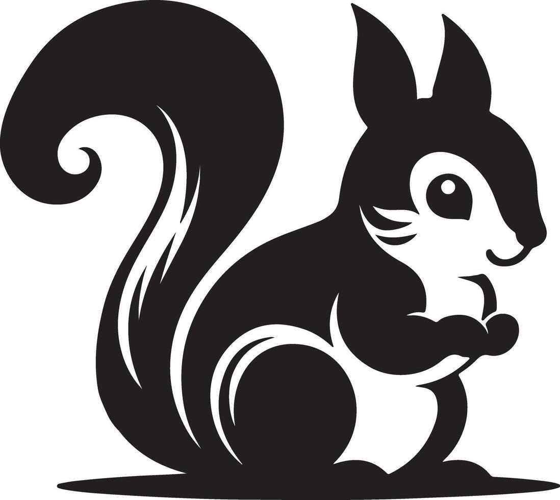 Squirrel silhouettes art illustration. Wall decals, wall art work, poster design isolated on white background. Minimalist background. vector