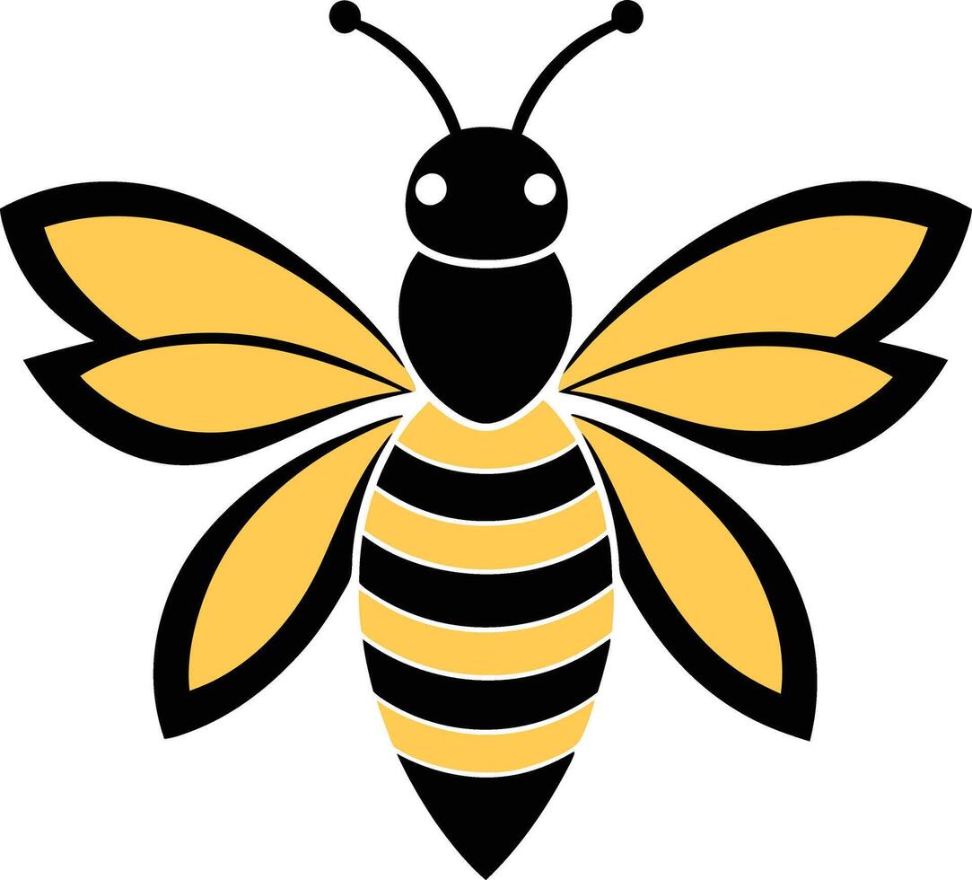 The bee art illustration with colorful and smooth design vector