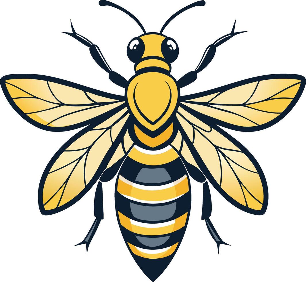 A minimalistic illustration of a bee design vector