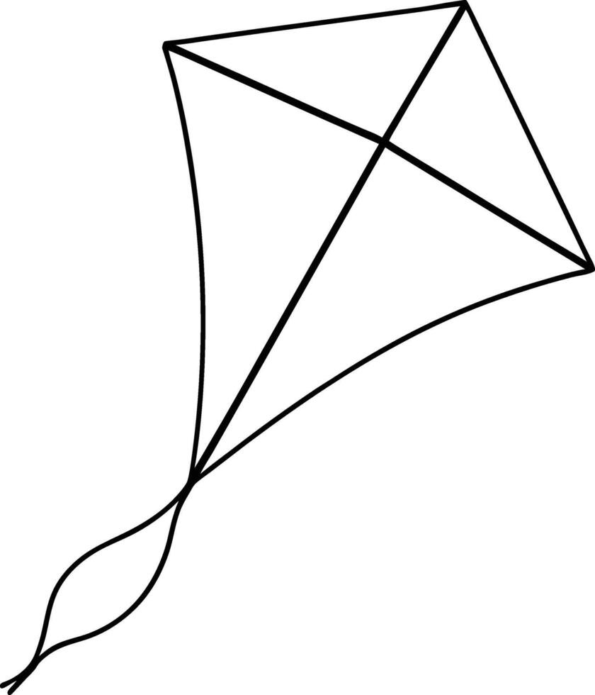 Kite outline art illustration design vector