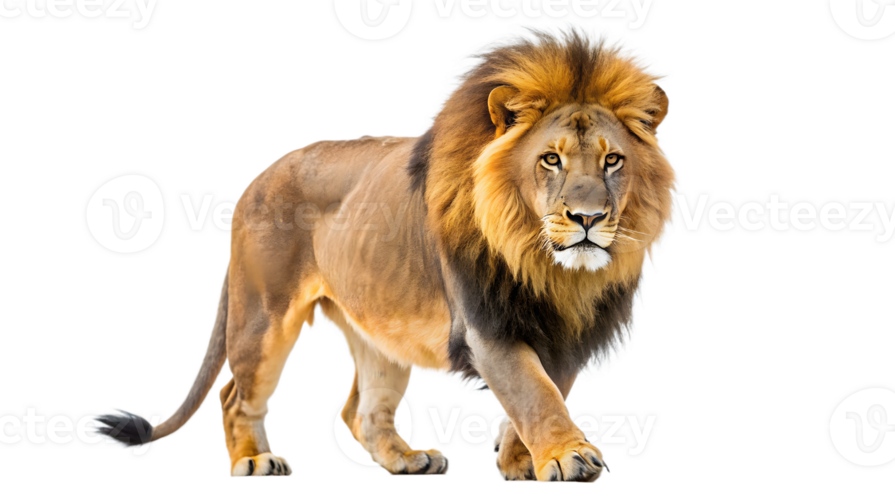 lion walking on transparent background png