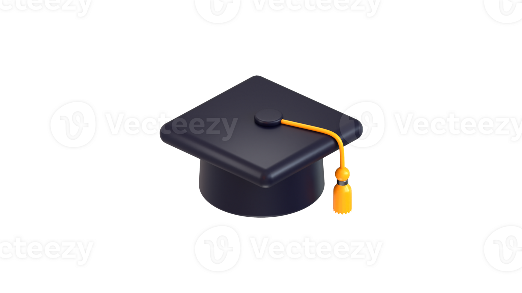 graduation hat icon 3d rendering illustration png
