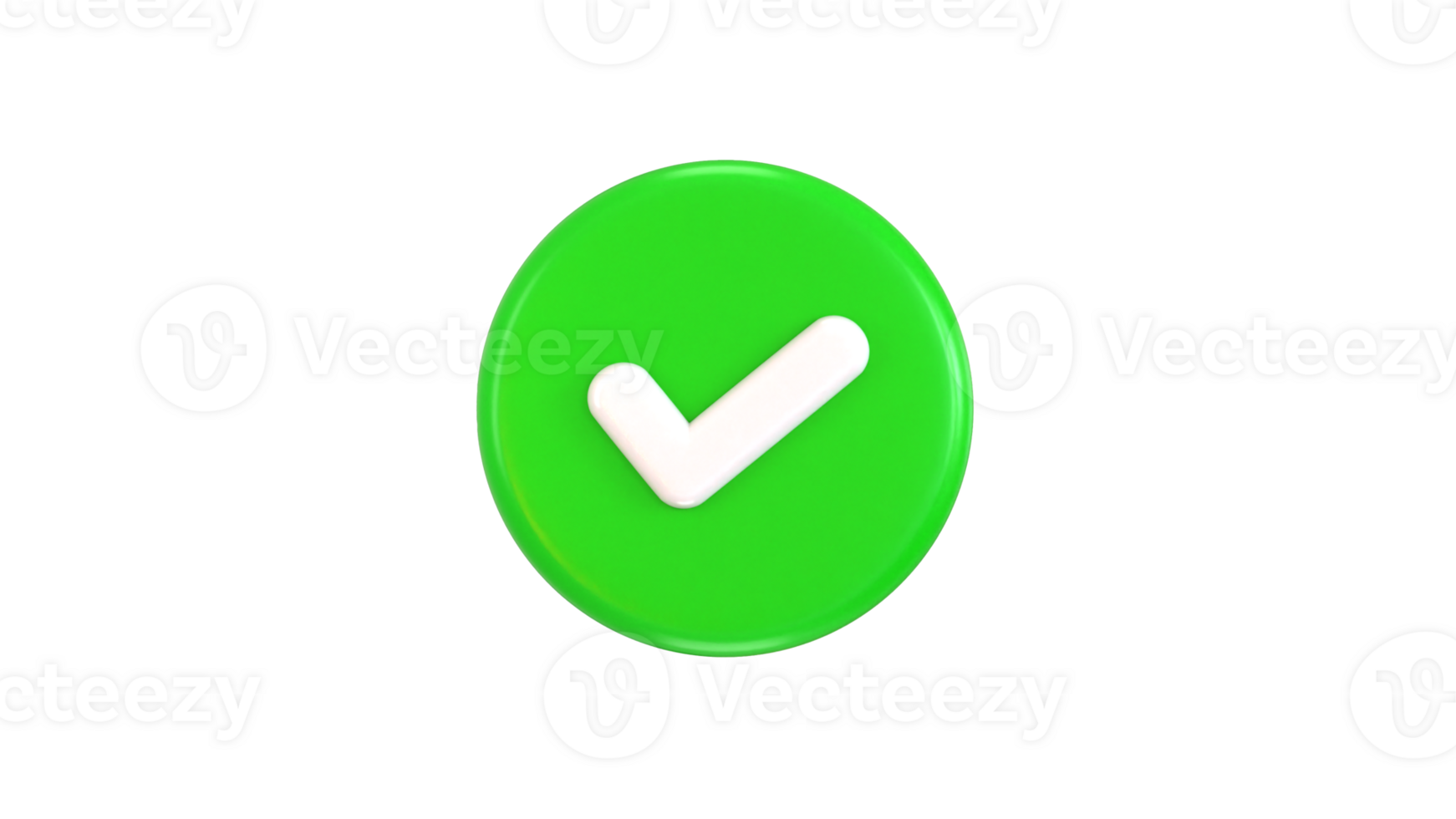 check mark on green circle verified button icon 3d rendering illustration png