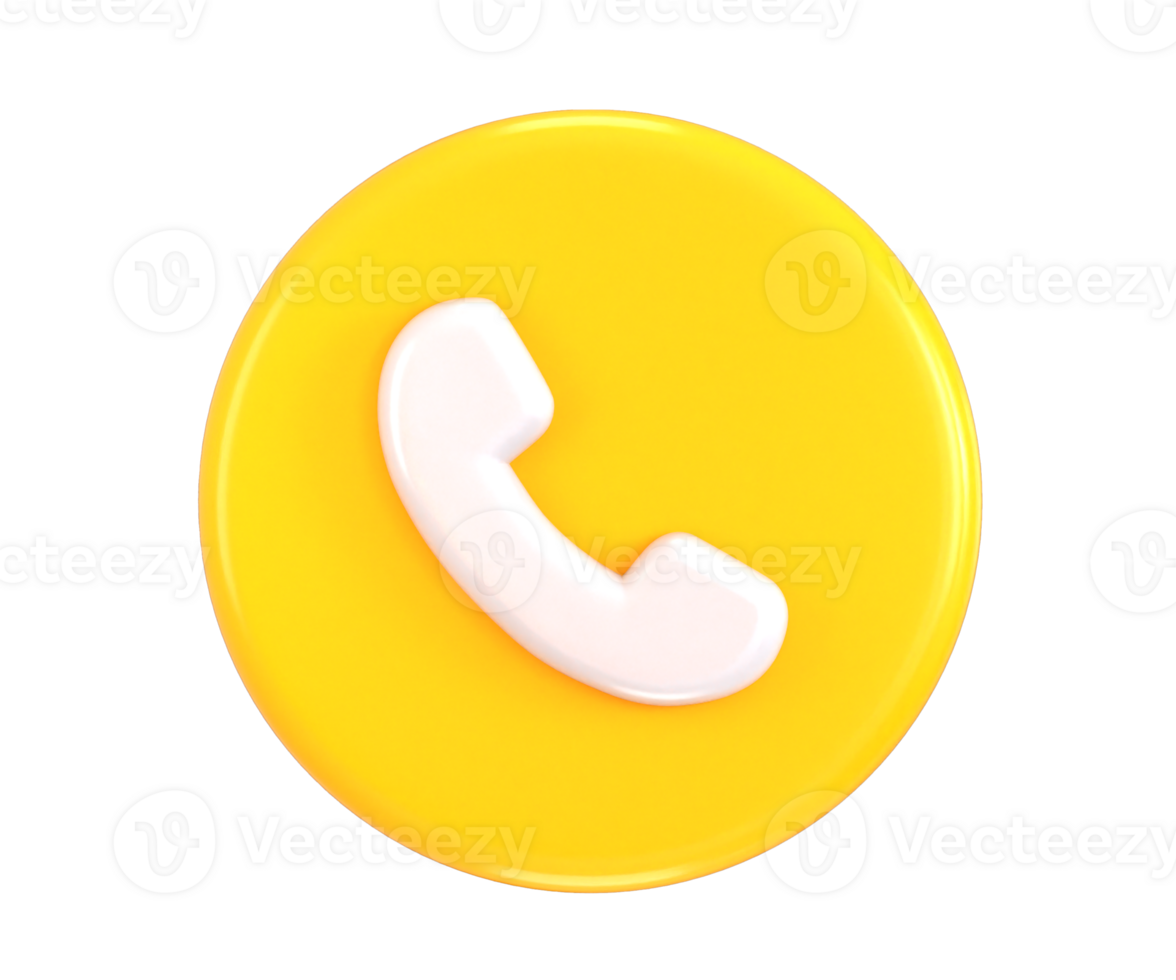 Phone call icon 3d rendering illustration png