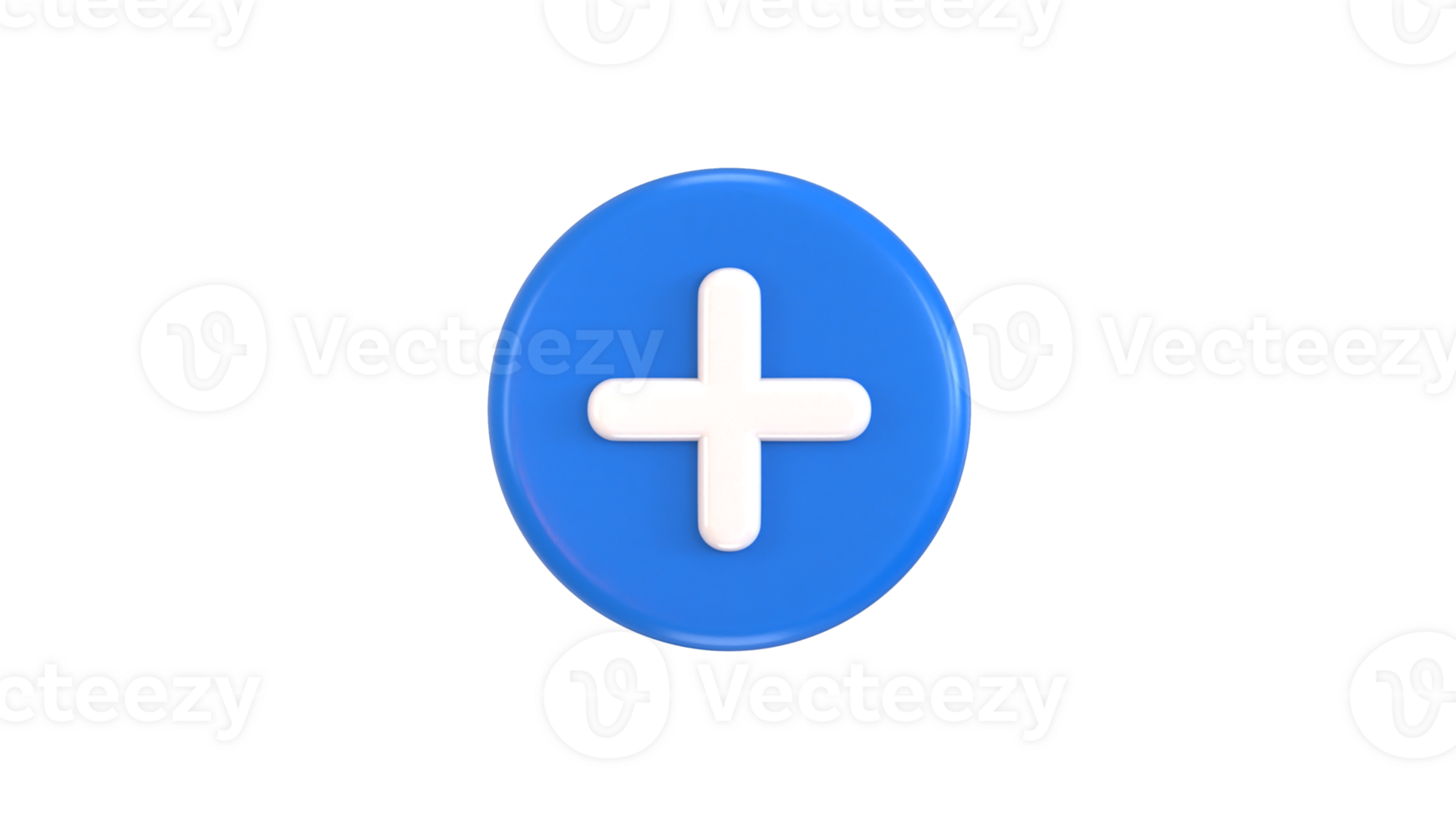 Plus button icon 3d render png
