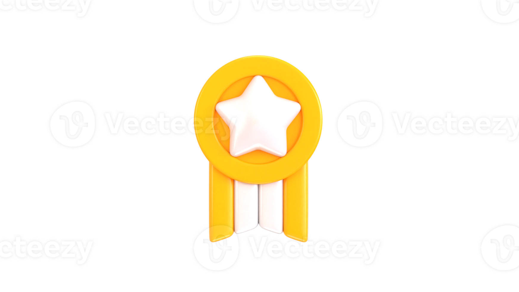 3d winner medal icon with star award icon 3d rendering illustration png