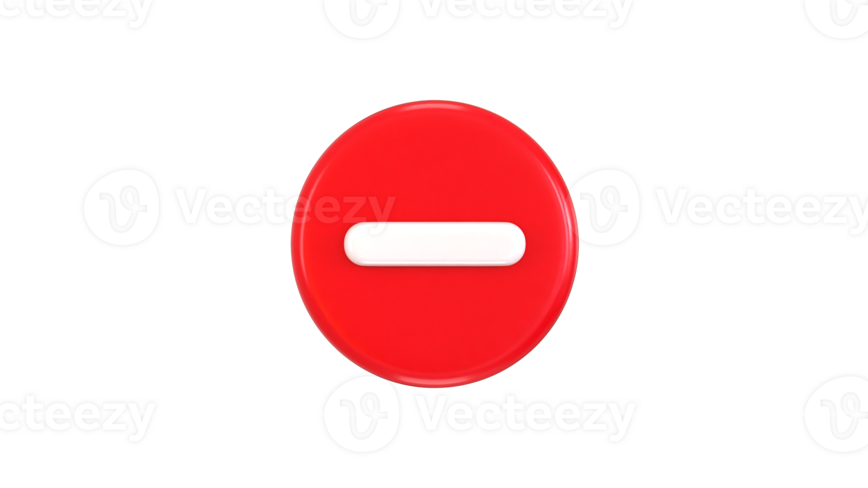 Minus button icon 3d rendering illustration png