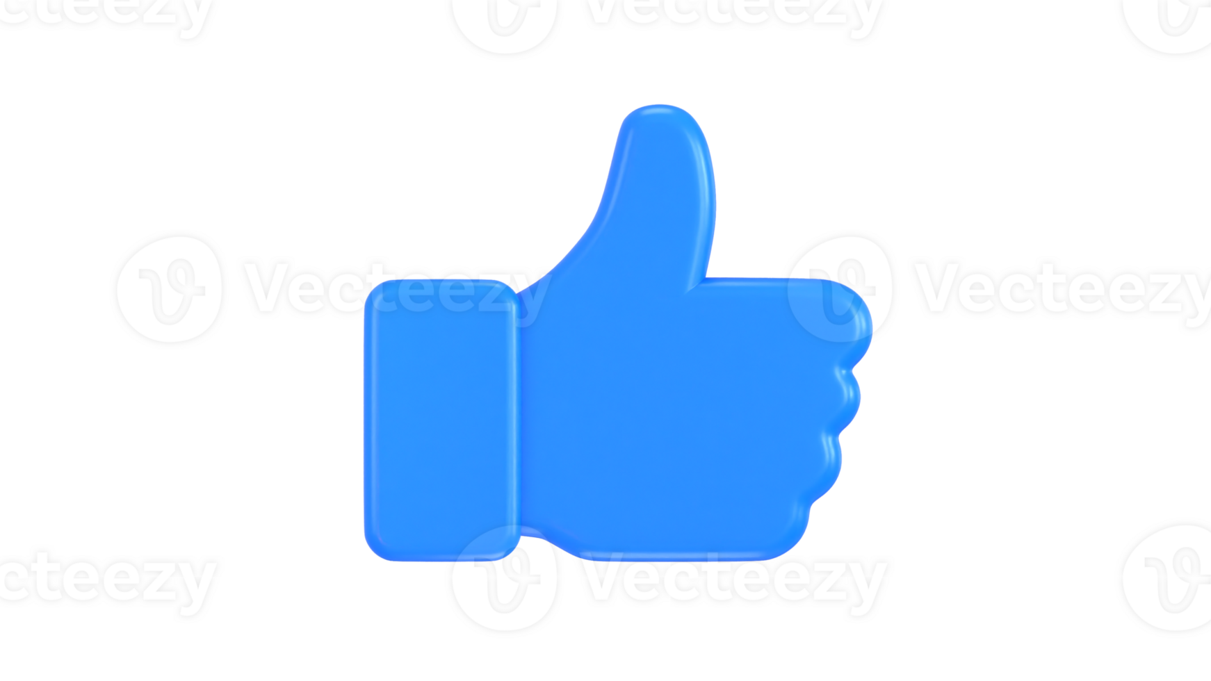 Thumbs up social media like icon 3d rendering illustration png
