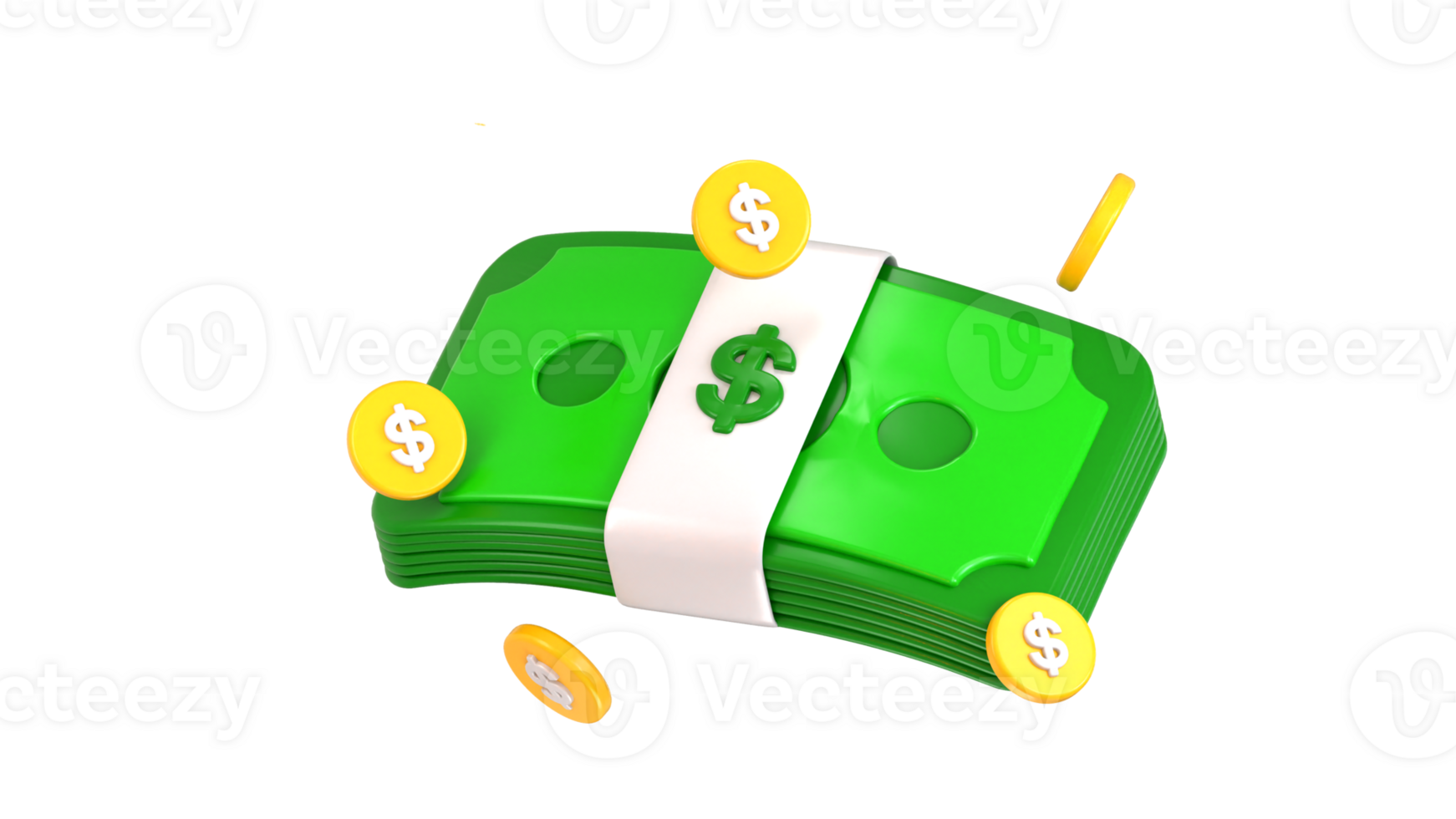 3d Money icon with dollar coin icon 3d rendering illustration png