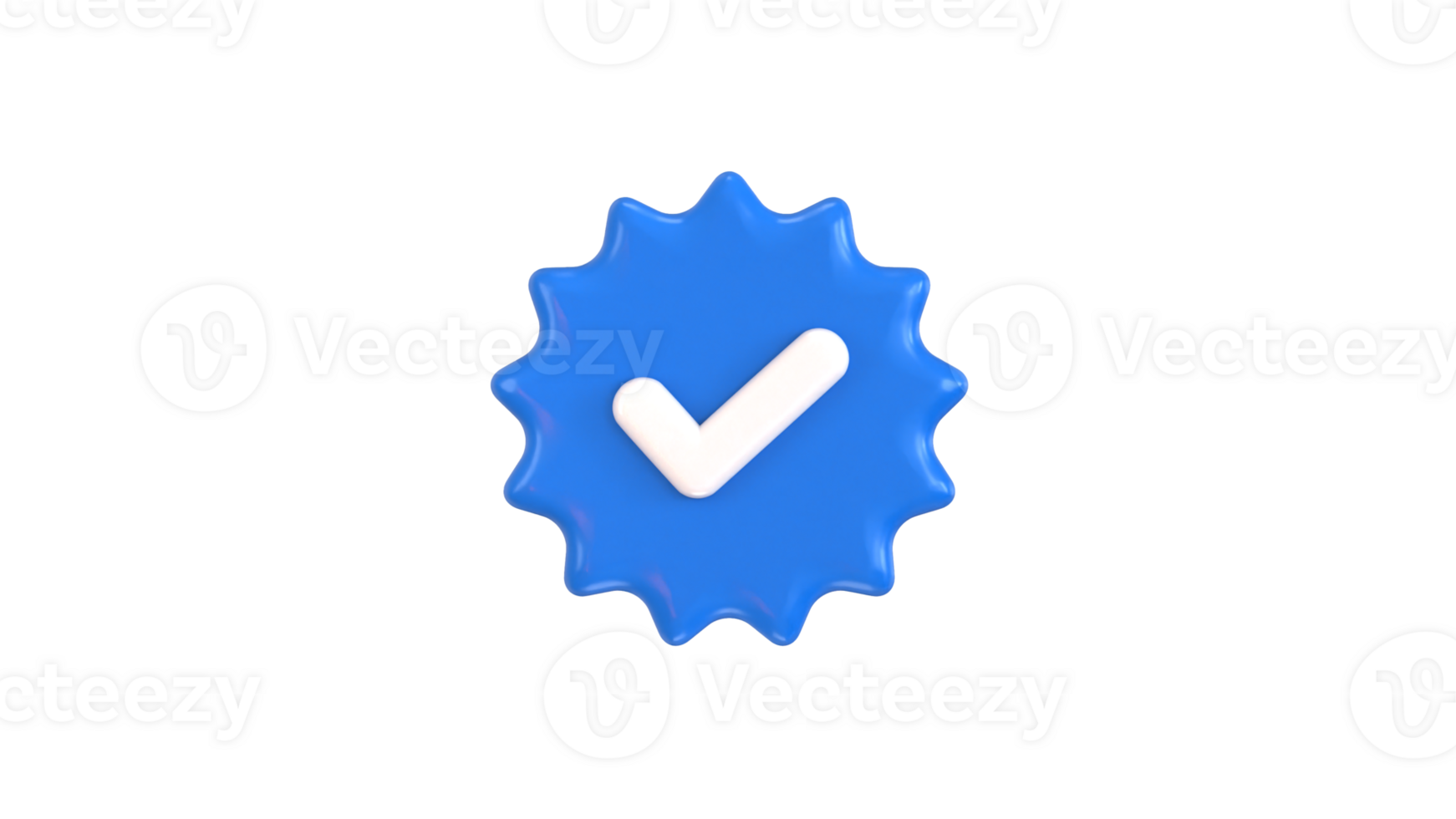 3d verified button icon concept on social media profile blue verified badge icon illustration png