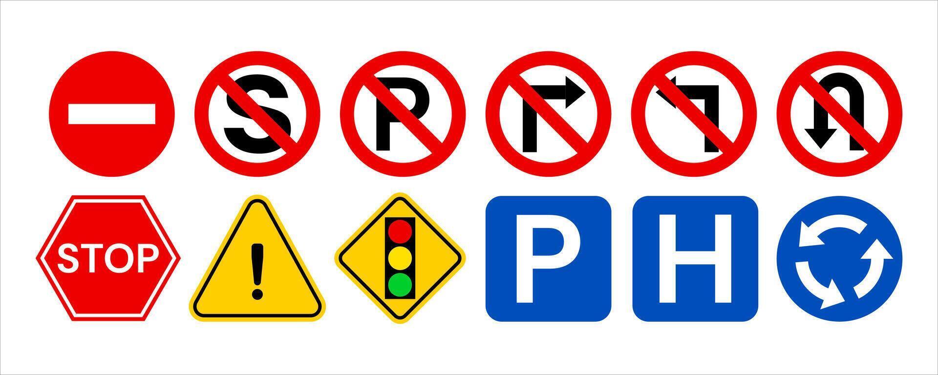 Set of traffic signs. illustration vector