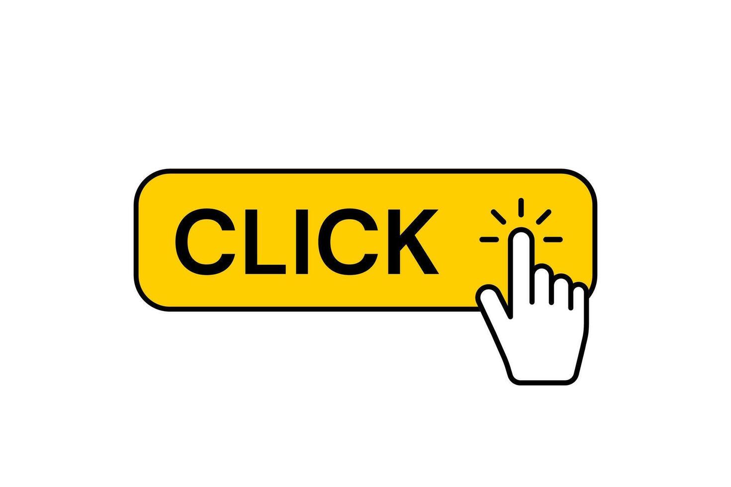 Click the button here with the hand cursor. illustration vector