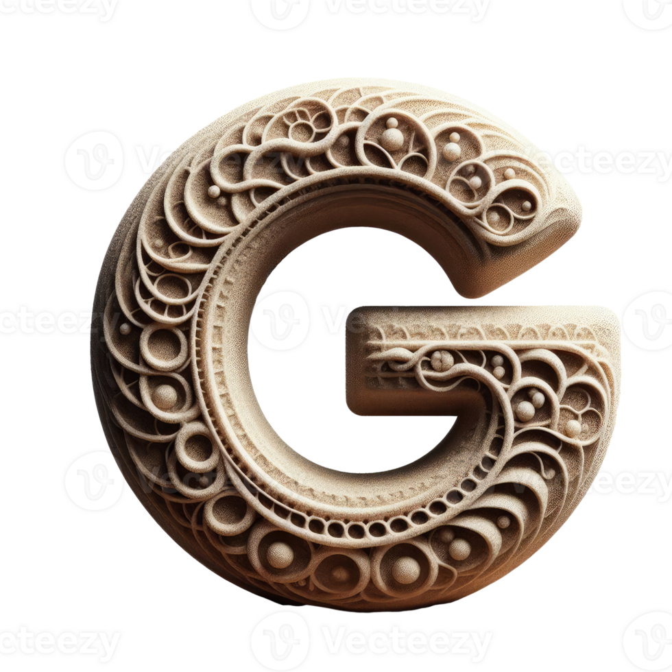 The letter g is made of intricate designs png