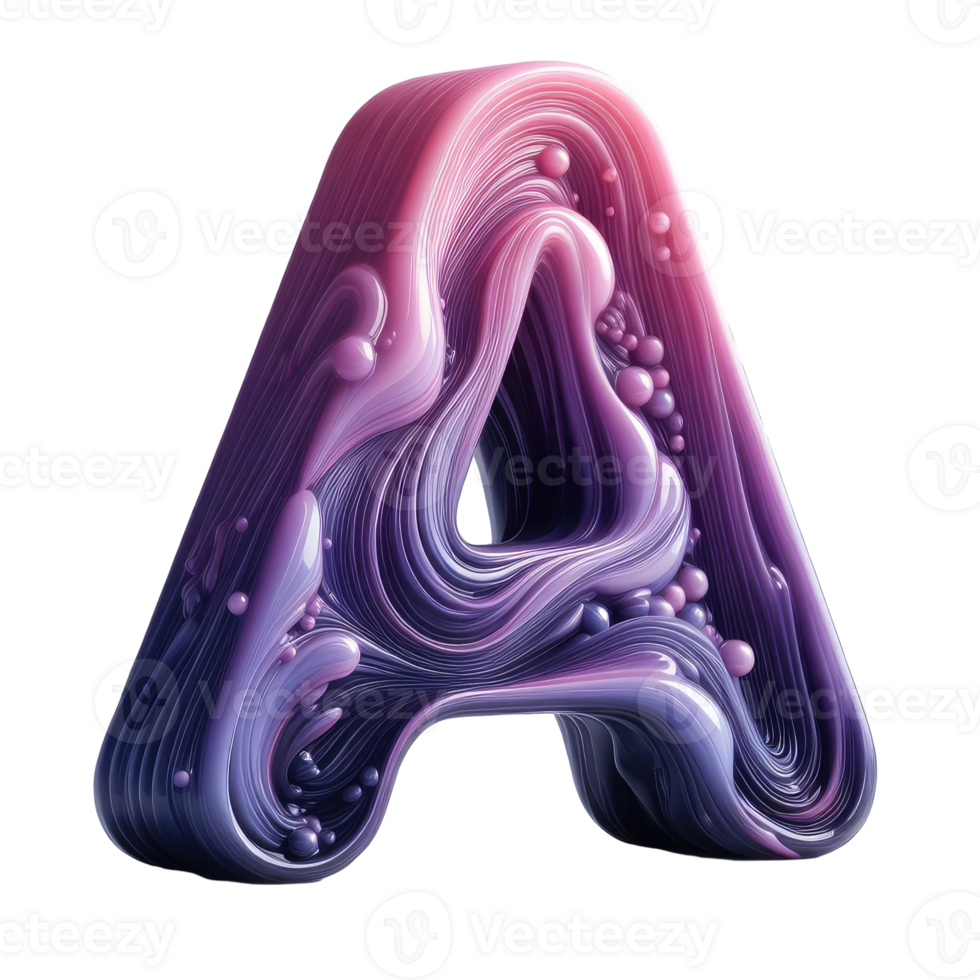 The letter a is made of liquid and swirls png