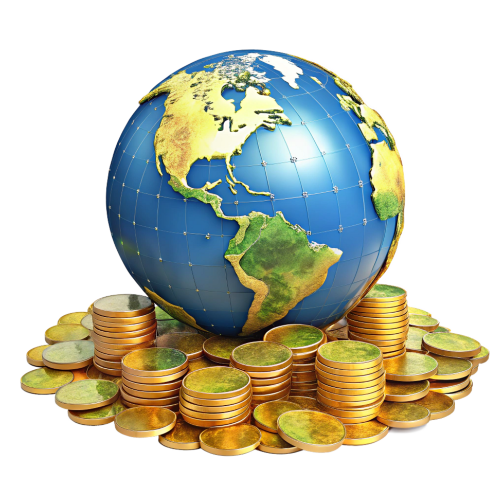 Planet Earth Balancing on Currency png
