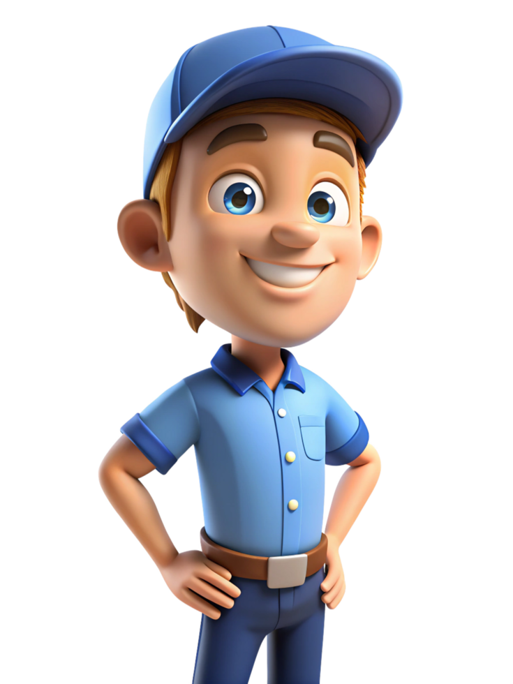 Smiling Delivery Guy with a Parcel for You png