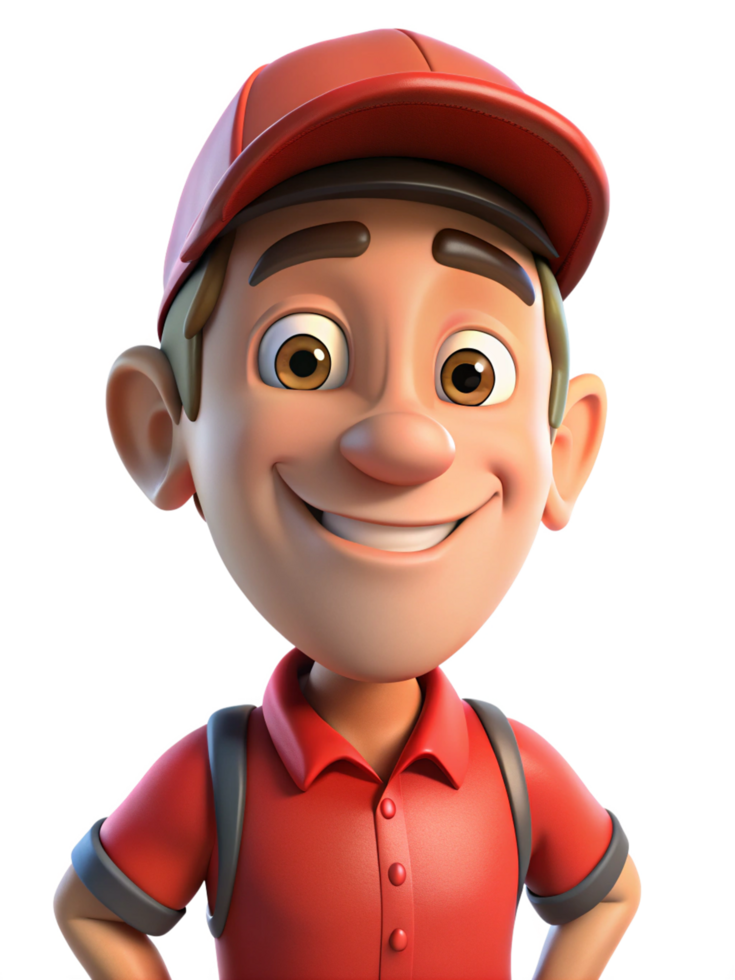 Cheerful Delivery Man Holding a Package png
